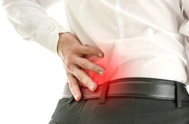 Pain in the lower back in a man