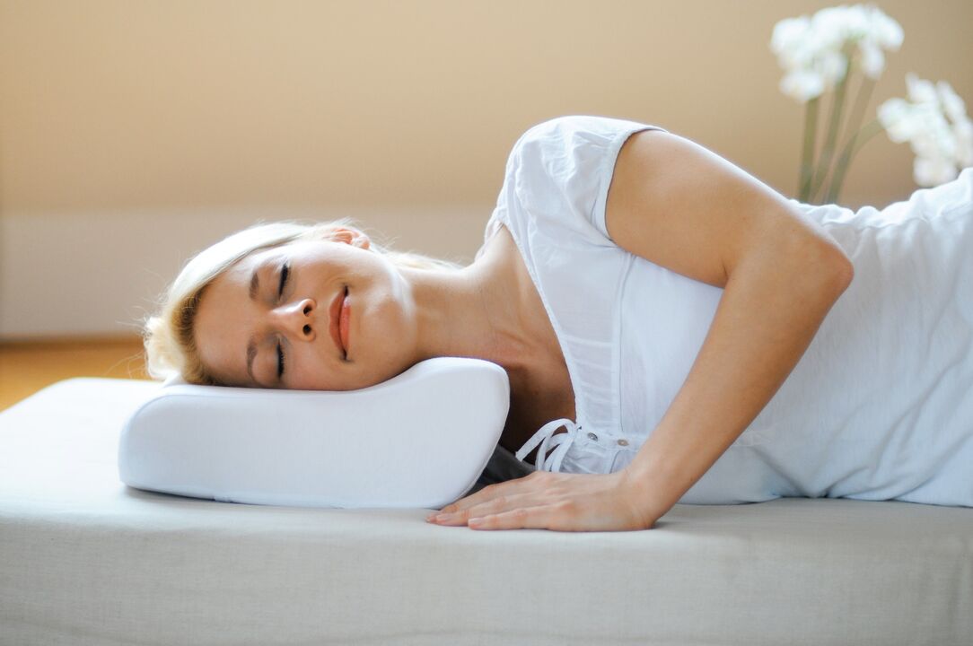 Orthopedic pillow for osteochondrosis of the cervix